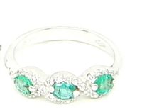 Anello Lorenza Gioielli Donna Fantasia in Oro bianco Smeraldo 0.54 Ct AA0246-13 - AA0246-13